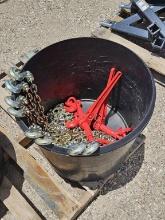 Lot of 2 9200lb Boomers and 4 - 3/8" Chains