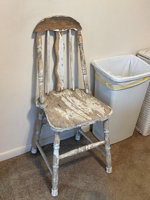 Wicker Laundry Basket, Odd Chair, Trash Can
