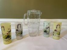 4 Libbey Southern Belle Frosted Tumbler Collins Glasses