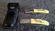 2 Kershaw 4200 Scrimshaw Folding Knives