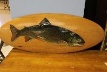 CARVED and PAINTED TROUT ON PLAQUE