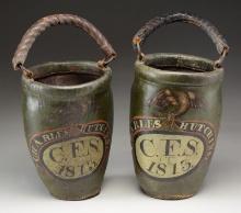 A FINE PAIR OF EARLY 19th CENTURY PAINTED FIRE