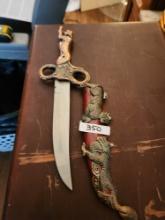 Vintage Fantasy Kung Fu Knife Scabbard Dragon Tiger