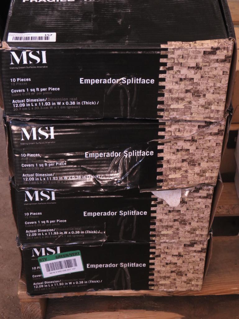 (40) pcs. Approx. 12" x 12" MSI Emperador Split Face Tile