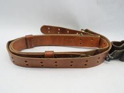 (2) Leather military Rifle Slings