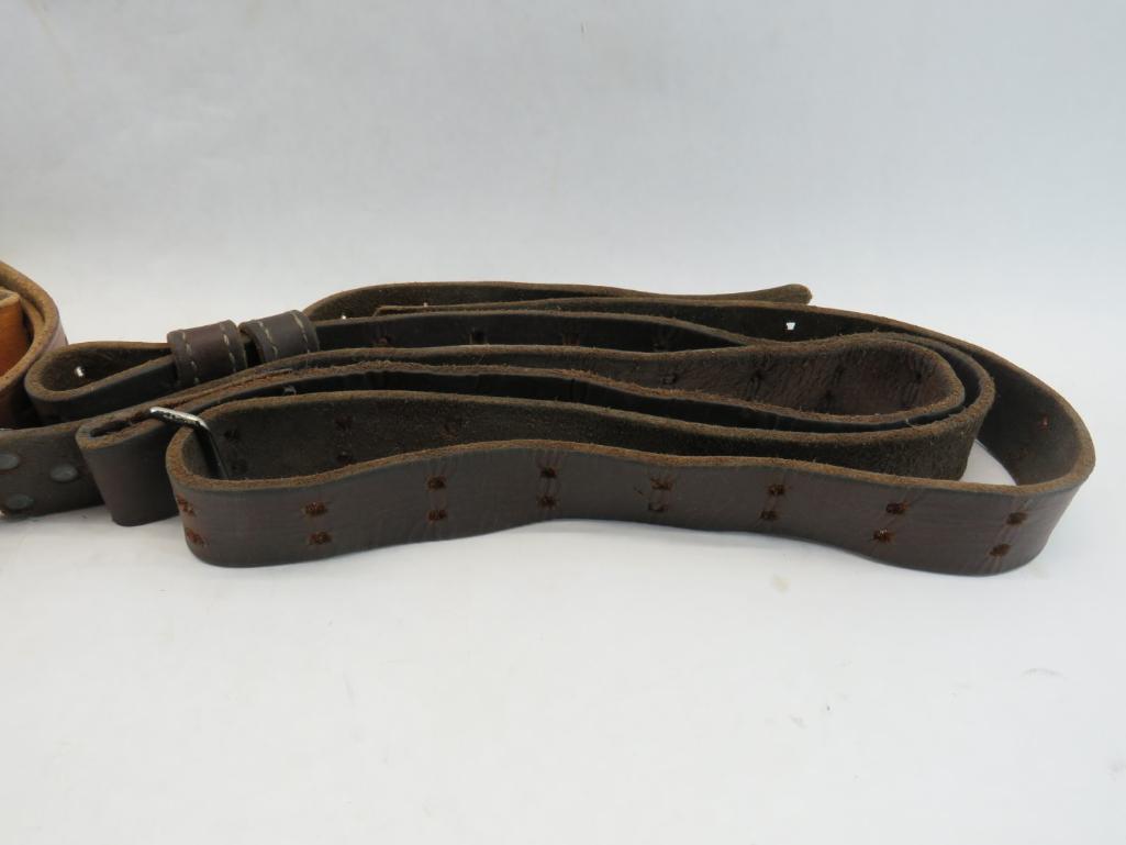 (2) Leather military Rifle Slings