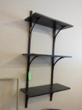 (2) Decorative Wooden Metal Shelves