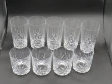 (4) Cut Glass Whiskey Glasses & (4) Cut Glass Water Glasses