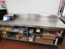 8FT STAINLESS STEEL TABLE 30IN DEEP