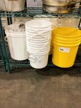 MISCELLANEOUS PLASTIC BUCKETS AND UTENSILS