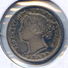Canada 1898 silver 10 cents about VF obv scratch
