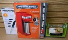 Faberware 5 Piece Knife Set with Proctor Silex Personal Size Coffee Maker