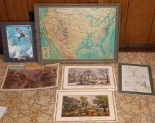 Hammond's Raised Relief Map of US, CM Russell Placemat Collection, and More