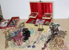 Huge Collection of Costume Jewelry in Jewelry Boxes