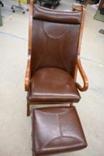 LRGO Tobacco Brown Chair with Ottoman!