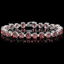 14k 28.00ct Tourmaline 1.70ct Diamond Bracelet