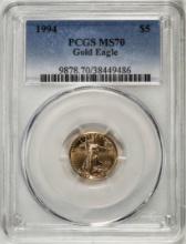 1994 $5 American Gold Eagle Coin PCGS MS70