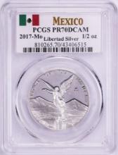 2017-Mo Mexico Proof 1/2 oz Silver Libertad Coin PCGS PR70DCAM