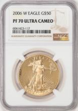 2006-W $50 Proof American Gold Eagle Coins NGC PF70 Ultra Cameo