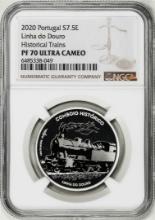 2020 Portugal 7.5 Euros Ibero Historic Train Proof Silver Coin NGC PF70 Ultra Cameo