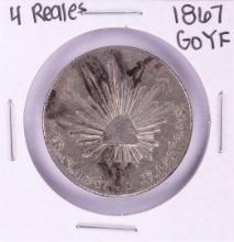 1867 GoYF Mexico 4 Reales Silver Coin