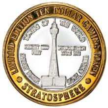 .999 Fine Silver Stratosphere Las Vegas, Nevada $10 Limited Edition Gaming Token