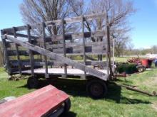 Wood Sided Hay Wagon on Red Running Gear (5579)