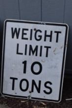 Weight Limit 10 Tons Metal Sign