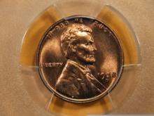 GEM! PCGS 1938-D Wheat cent in Mint State 65 RED