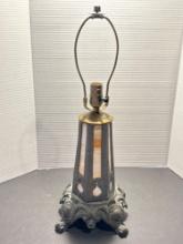 Metal Lamp with Slag Glass