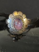 Vintage Sterling Silver and Amathest Ring