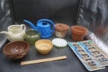 Terra Cotta Planters, Watering Cans, License Plates, Ruffle Plate, Bowls
