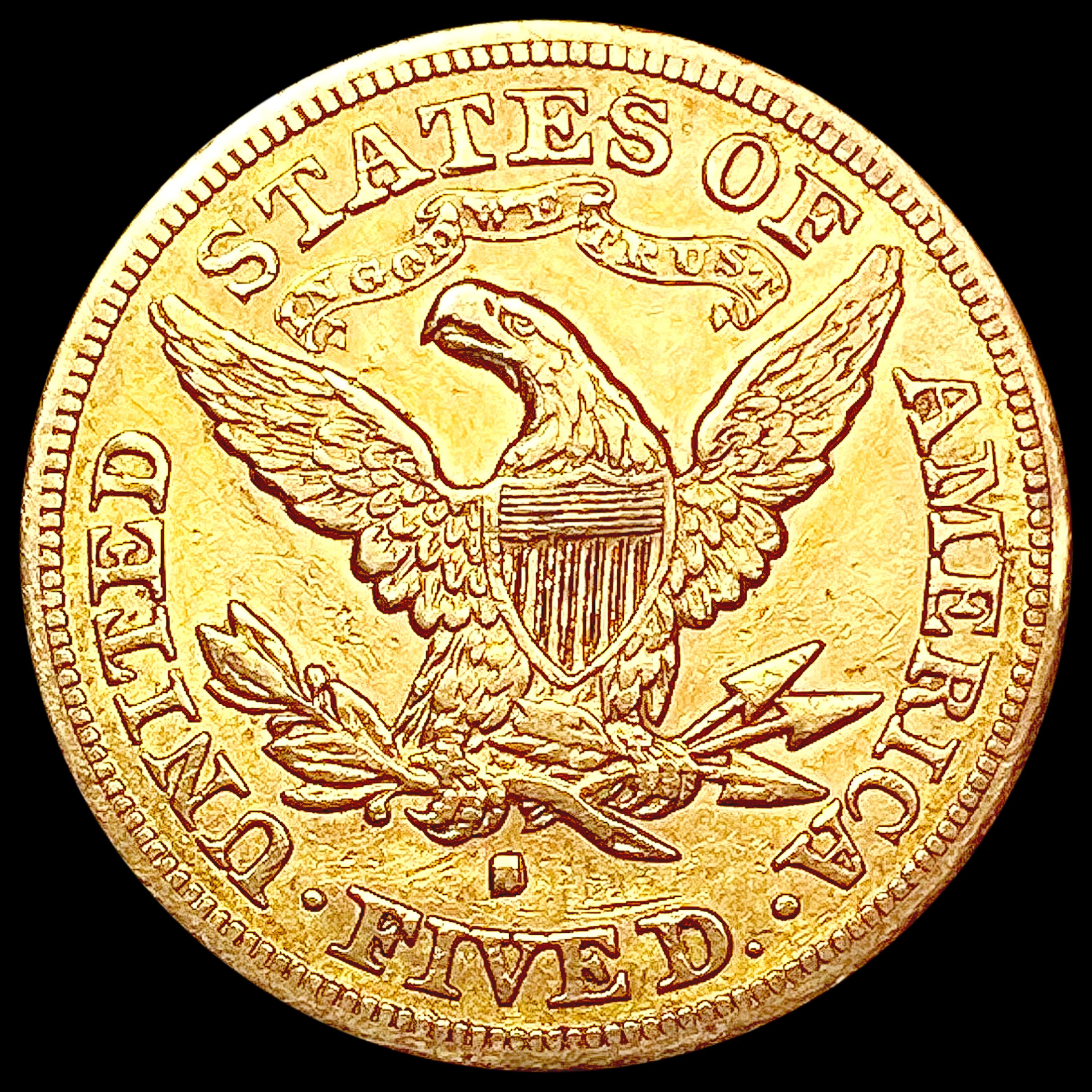 1880-S $5 Gold Half Eagle CLOSELY UNCIRCULATED