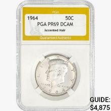 1964 Kennedy Half Dollar PGA PR69 DCAM Accented Ha