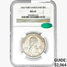 1925 CAC Vancouver Half Dollar NGC MS65
