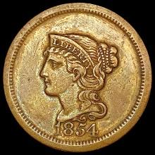 1854 Braided Hair Large Cent NEARLY UNCIRCULATED