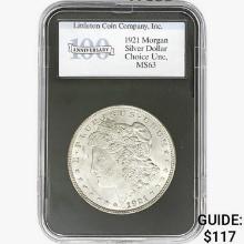 1921 Morgan Silver Dollar LittletonCC MS63