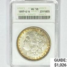 1897-O Morgan Silver Dollar ANACS AU58