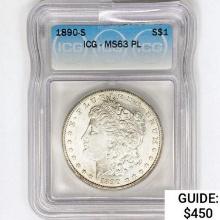 1890-S Morgan Silver Dollar ICG MS63 PL