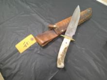 BOWIE KNIFE W/ STAG HANDLE