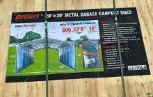 New! DIGGIT 20’x30’ Metal Garage Carport Shed