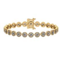 8.84 Ctw SI2/I1 Diamond Ladies Fashion 18K Yellow Gold Tennis Bracelet