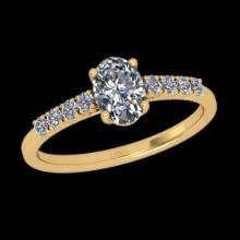 0.98 Ctw VS/SI1 Diamond 14K Yellow Gold Vintage Style Ring