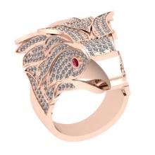 2.77 Ctw SI2/I1 Ruby And Diamond 14K Rose Gold Vintage Style Eagle Ring