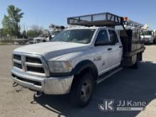 2014 RAM 5500 4x4 Crew-Cab Flatbed Truck Runs & Moves) (Sluggish When Taking Off, Whining Noise When