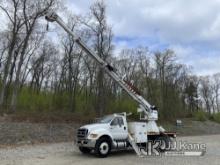 Altec DC47-TR, Digger Derrick rear mounted on 2015 Ford F750 Flatbed/Utility Truck Runs, Moves & Upp