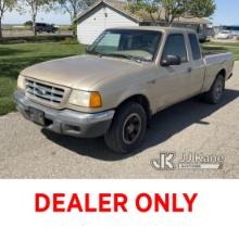2001 Ford Ranger Extended-Cab Pickup Truck Runs & Moves) (Cracked Windshield, Rust Damage, Hood Latc