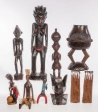 West African Carved Wood Object Assortment