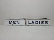 Pair DSP Standard Gas Station Men & Ladies Restroom Signs