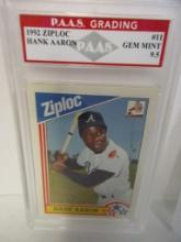 Hank Aaron Atlanta Braves 1992 Ziploc #11 graded PAAS Gem Mint 9.5